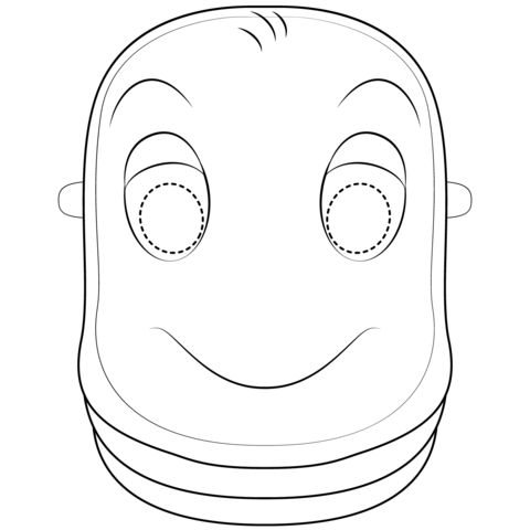 Worm Mask Coloring Page